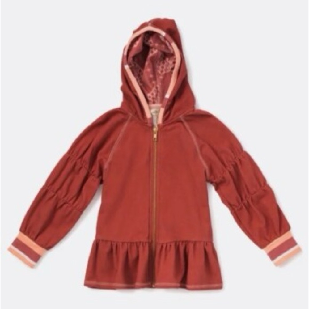 Kids MJ Mauve Hoodie with Ruffle Hem
